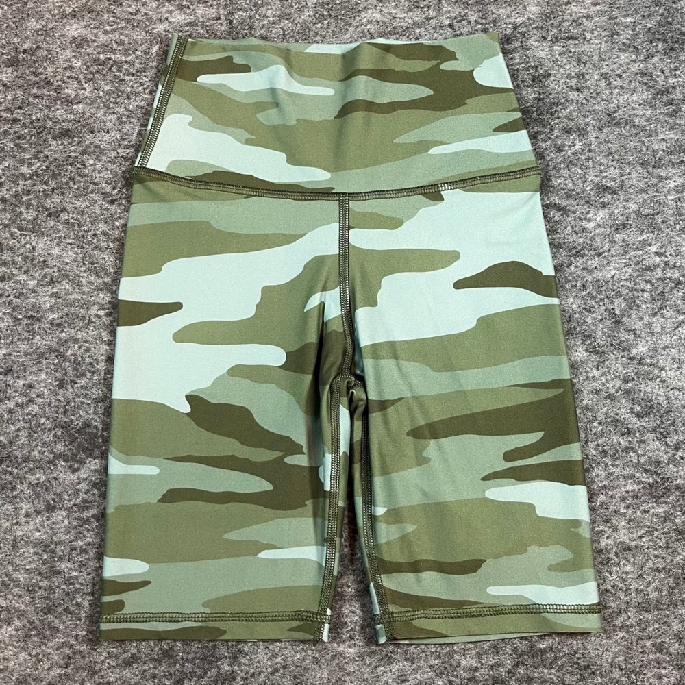 Aerie Biker Shorts Women XS Green Camo Chill Play Move High Waist Activewear